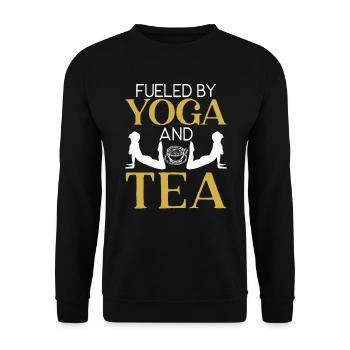 Fueled By Yoga And Tee Exercise Meditate Yoga - Unisex Sweatshirt - black - Front - Alina (178cm) & Michal (187cm)