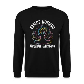 Erwarten Sie nichts Schätzen Sie alles Fitness Yoga - Unisex Pullover - Schwarz - Vorne - Alina (178cm) & Michal (187cm)