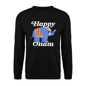 Happy Onam Festival India Holiday Indian Kerala - Unisex Sweatshirt - black - Front - Alina (178cm) & Michal (187cm)
