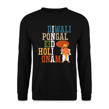 Onam Festival India Holiday Indian Kerala - Unisex Sweatshirt - black - Front - Alina (178cm) & Michal (187cm)