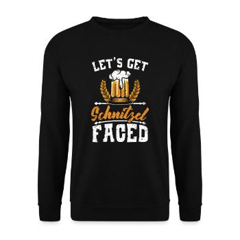 Obtenons Schnitzel Face Buveur de bière - Sweat-shirt Unisexe - noir - Devant - Alina (178cm) & Michal (187cm)