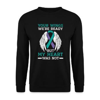 Tes ailes Nous sommes prêts mais mon cœur n’était pas - Sweat-shirt Unisexe - noir - Devant - Alina (178cm) & Michal (187cm)