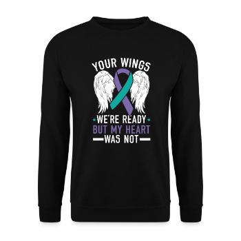 Your Wings We're Ready But My Heart Was Not - Unisex Sweatshirt - black - Front - Alina (178cm) & Michal (187cm)