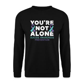 Vous n’êtes pas seul sensibilisation à la prévention du suicide - Sweat-shirt Unisexe - noir - Devant - Alina (178cm) & Michal (187cm)
