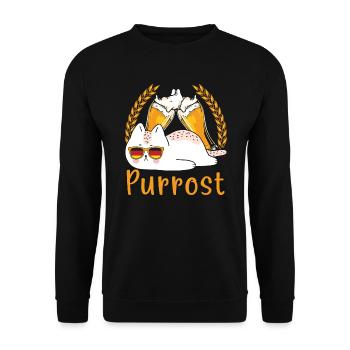 Purrost Beer Festival Buveur de bière Cat - Sweat-shirt Unisexe - noir - Devant - Alina (178cm) & Michal (187cm)