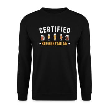 Buveur de bière Beergetarian certifié - Sweat-shirt Unisexe - noir - Devant - Alina (178cm) & Michal (187cm)