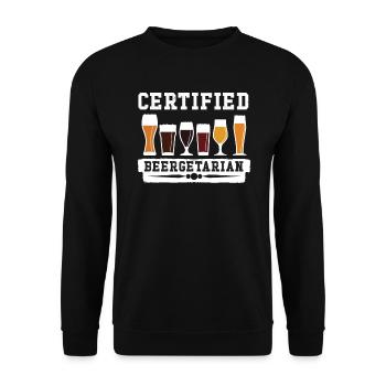 Buveur de bière Beergetarian certifié - Sweat-shirt Unisexe - noir - Devant - Alina (178cm) & Michal (187cm)