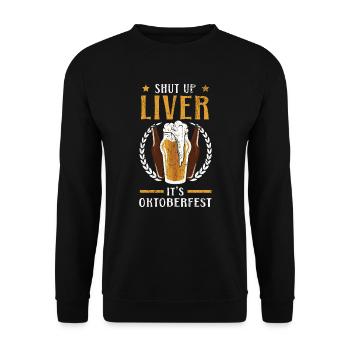 Shut Up Liver It's Beer Drinker - Unisex Sweatshirt - black - Front - Alina (178cm) & Michal (187cm)