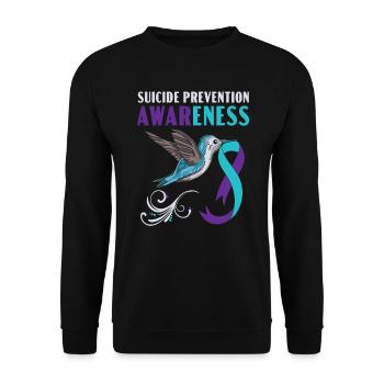 Sensibilisation à la prévention du suicide Santé mentale - Sweat-shirt Unisexe - noir - Devant - Alina (178cm) & Michal (187cm)