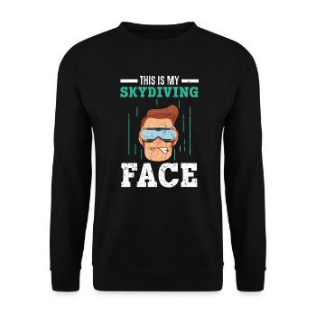 Mein Fallschirmspringer Fallschirmspringer - Unisex Pullover - Schwarz - Vorne - Alina (178cm) & Michal (187cm)