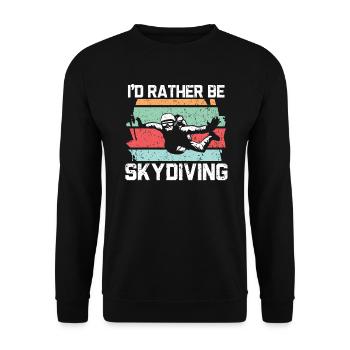 Ich wäre lieber Fallschirmspringer Fallschirmspringer - Unisex Pullover - Schwarz - Vorne - Alina (178cm) & Michal (187cm)
