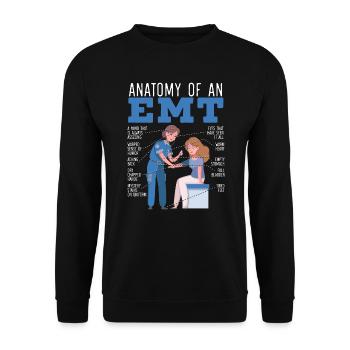 Anatomy Of An EMT Paramedic EMT EMS Health Care - Unisex Sweatshirt - black - Front - Alina (178cm) & Michal (187cm)