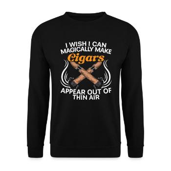 I Wish I Can Magically Make Cigars Appear - Unisex Sweatshirt - black - Front - Alina (178cm) & Michal (187cm)