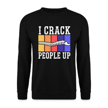 Je craque les gens Chiropraticien Chirurgien de la colonne vertébrale - Sweat-shirt Unisexe - noir - Devant - Alina (178cm) & Michal (187cm)