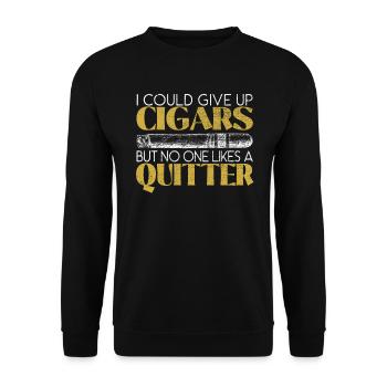 Ich könnte auf Zigarren verzichten, aber niemand mag einen Quitter - Unisex Pullover - Schwarz - Vorne - Alina (178cm) & Michal (187cm)
