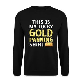 Gold Panning Gold Prospecting Mining Miner Geology - Unisex Sweatshirt - black - Front - Alina (178cm) & Michal (187cm)