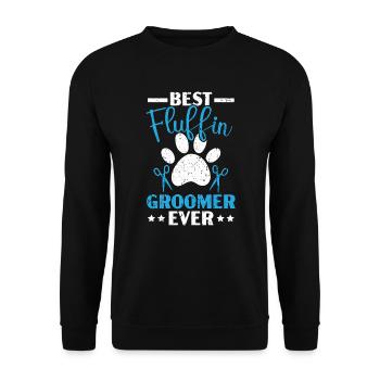 Best Fluffin Groomer Ever Pet Salon Fur Artist - Unisex Sweatshirt - black - Front - Alina (178cm) & Michal (187cm)