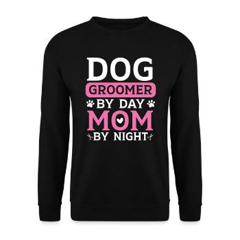 Hundefriseur bei Tag Mama bei Nacht Mütter Tag - Unisex Pullover - Schwarz - Vorne - Alina (178cm) & Michal (187cm)