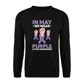En mai, nous portons un soutien de sensibilisation au lupus violet - Sweat-shirt Unisexe - noir - Devant - Alina (178cm) & Michal (187cm)