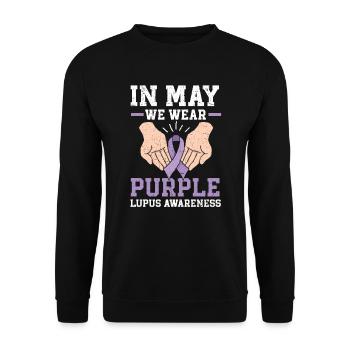 En mai, nous portons un soutien de sensibilisation au lupus violet - Sweat-shirt Unisexe - noir - Devant - Alina (178cm) & Michal (187cm)