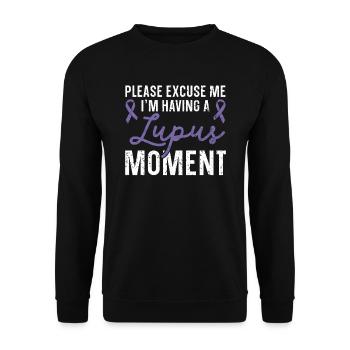 J’ai un moment de lupus Conscience du lupus - Sweat-shirt Unisexe - noir - Devant - Alina (178cm) & Michal (187cm)