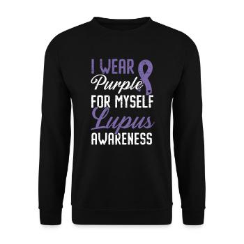 Je porte du violet pour moi-même Lupus Awareness Disease - Sweat-shirt Unisexe - noir - Devant - Alina (178cm) & Michal (187cm)