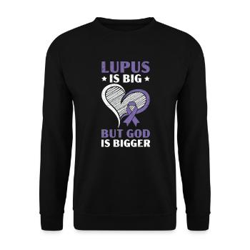 Lupus Bewusstsein Purple Ribbon Autoimmunkrankheit - Unisex Pullover - Schwarz - Vorne - Alina (178cm) & Michal (187cm)