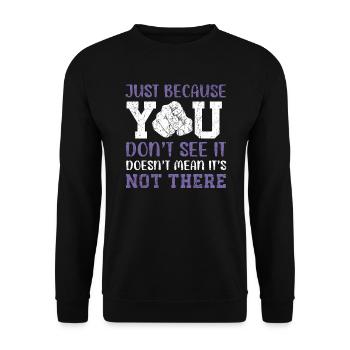 Lupus Bewusstsein Purple Ribbon Autoimmunkrankheit - Unisex Pullover - Schwarz - Vorne - Alina (178cm) & Michal (187cm)