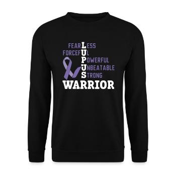 Lupus Bewusstsein Purple Ribbon Autoimmunkrankheit - Unisex Pullover - Schwarz - Vorne - Alina (178cm) & Michal (187cm)