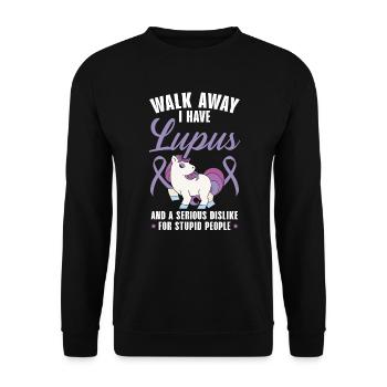 S’éloigner J’ai lupus licorne Lupus Conscience - Sweat-shirt Unisexe - noir - Devant - Alina (178cm) & Michal (187cm)
