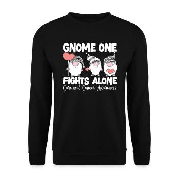 Gnome One Fights Alone Carcinoid Cancer Awareness - Unisex Sweatshirt - black - Front - Alina (178cm) & Michal (187cm)