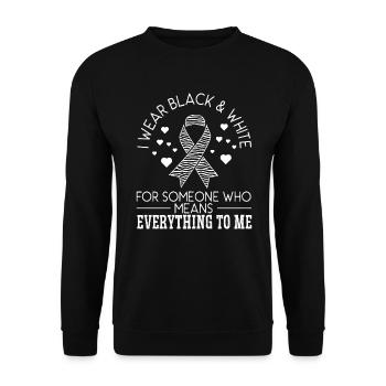 I Wear Black & White Carcinoid Cancer Awareness - Unisex Sweatshirt - black - Front - Alina (178cm) & Michal (187cm)
