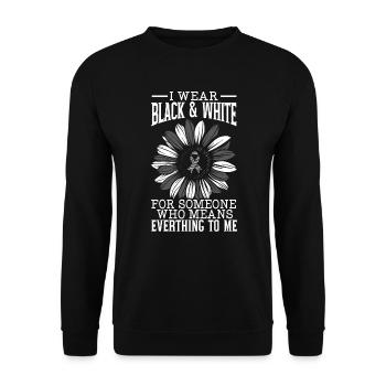 I Wear Black & White Carcinoid Cancer Awareness - Unisex Sweatshirt - black - Front - Alina (178cm) & Michal (187cm)