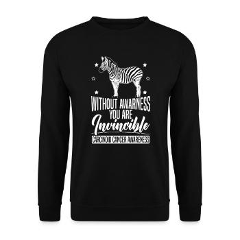 Zebra Stripes Karzinoid Krebs Aufklärung Unterstützung - Unisex Pullover - Schwarz - Vorne - Alina (178cm) & Michal (187cm)