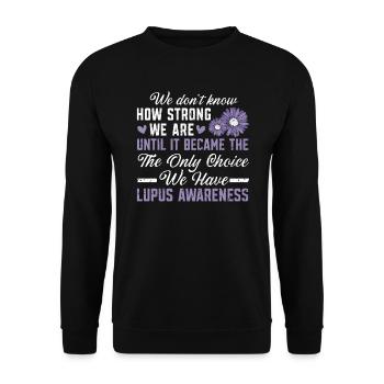Lupus Bewusstsein Purple Ribbon Autoimmunkrankheit - Unisex Pullover - Schwarz - Vorne - Alina (178cm) & Michal (187cm)