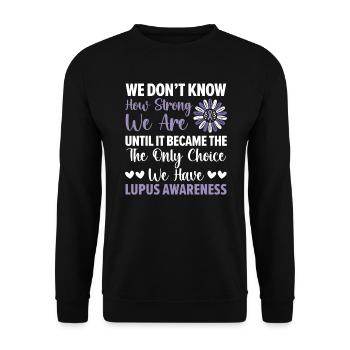 Lupus Bewusstsein Purple Ribbon Autoimmunkrankheit - Unisex Pullover - Schwarz - Vorne - Alina (178cm) & Michal (187cm)
