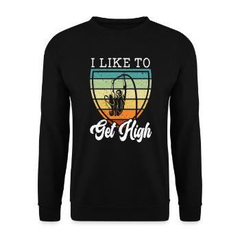 I Like To Get High Track And Field Pole Vault - Unisex Sweatshirt - black - Front - Alina (178cm) & Michal (187cm)