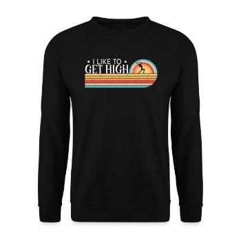 I Like To Get High Track And Field Pole Vault - Unisex Sweatshirt - black - Front - Alina (178cm) & Michal (187cm)