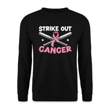 Strike Out Cancer Baseball Player Breast Cancer - Unisex Sweatshirt - black - Front - Alina (178cm) & Michal (187cm)
