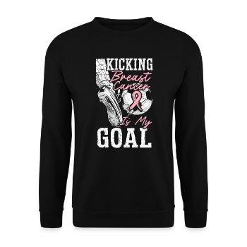 Kicking Breast Cancer Is My Goal Breast Cancer - Unisex Sweatshirt - black - Front - Alina (178cm) & Michal (187cm)
