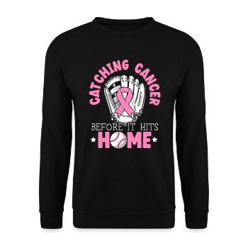Catching Cancer Before It Hits Home Breast Cancer - Unisex Sweatshirt - black - Front - Alina (178cm) & Michal (187cm)