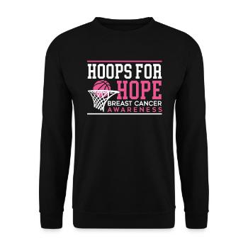 Hoops For Hope Basketballspieler Brustkrebs - Unisex Pullover - Schwarz - Vorne - Alina (178cm) & Michal (187cm)