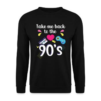 Ramenez-moi à la fête des années 90 1990 1990 - Sweat-shirt Unisexe - noir - Devant - Alina (178cm) & Michal (187cm)