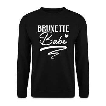 Brunette Babe Brown Hair Fashion Blonde Hair - Unisex Sweatshirt - black - Front - Alina (178cm) & Michal (187cm)
