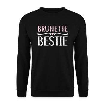 Brunette Bestie Brown Hair Blonde Best Friend - Unisex Sweatshirt - black - Front - Alina (178cm) & Michal (187cm)