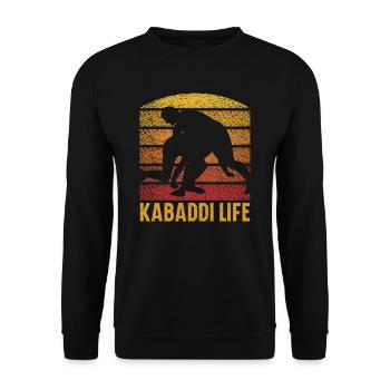 Kabaddi Life Indian Game Team Sport Raider - Unisex Sweatshirt - black - Front - Alina (178cm) & Michal (187cm)