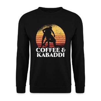 Coffee And Kabaddi Indian Game Raider Caffeine - Unisex Sweatshirt - black - Front - Alina (178cm) & Michal (187cm)