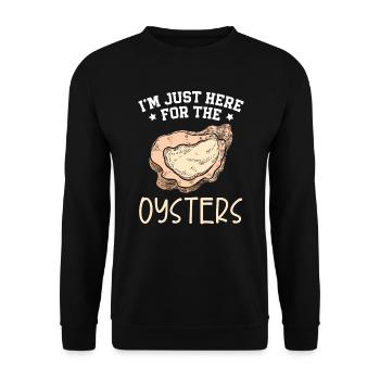 I'm Just Here For The Oyster Shucking Buddy - Unisex Sweatshirt - black - Front - Alina (178cm) & Michal (187cm)