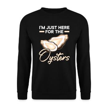 I'm Just Here For The Oyster Shucking Buddy - Unisex Sweatshirt - black - Front - Alina (178cm) & Michal (187cm)