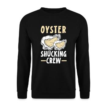 Oyster Shucking Crew Seafood Seashell Mollusc - Unisex Sweatshirt - black - Front - Alina (178cm) & Michal (187cm)